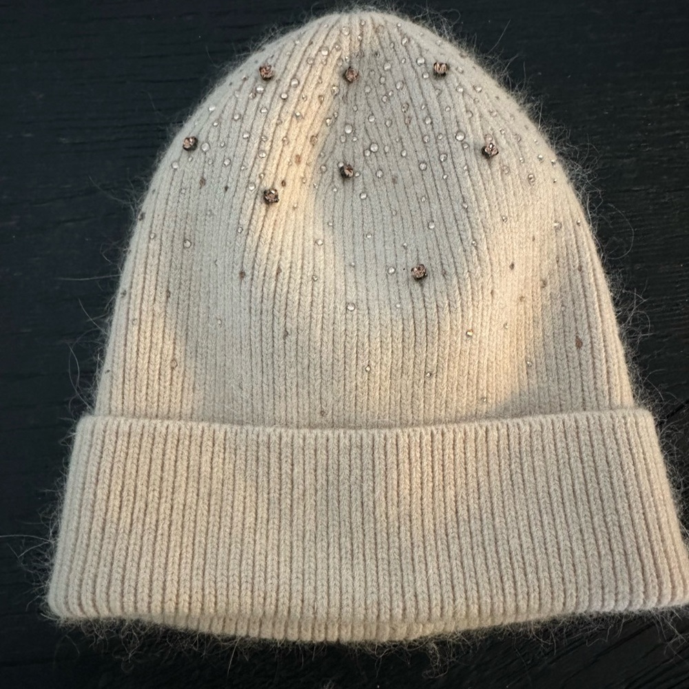 FURLUX Quebec: Wool+Cashmere Rhinestone Beanie